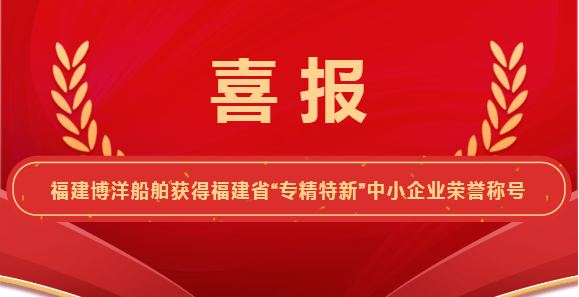 喜报！福建博洋船舶工业有限公司荣获“专精特新”企业荣誉称号